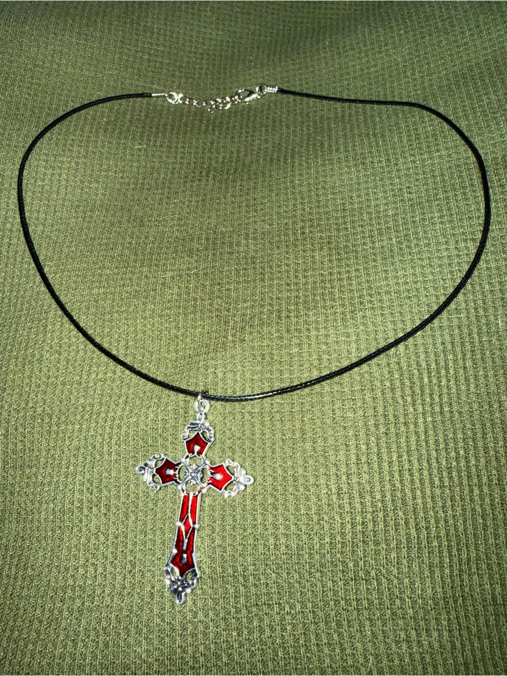 Red Cross Pendant Necklace - Women Jewelry